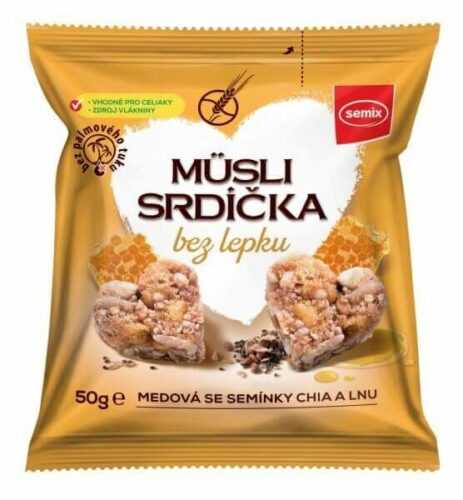 SEMIX Müsli srdíčka bez lepku medová se semínky chia a lnu 50 g