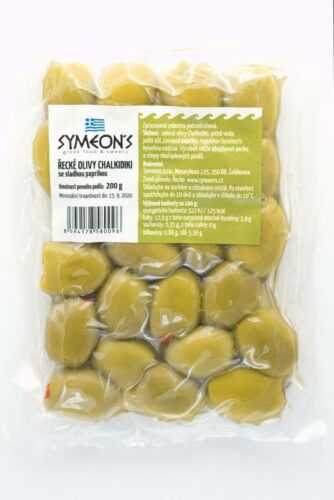 Symeons Olivy zelené s paprikou 200 g