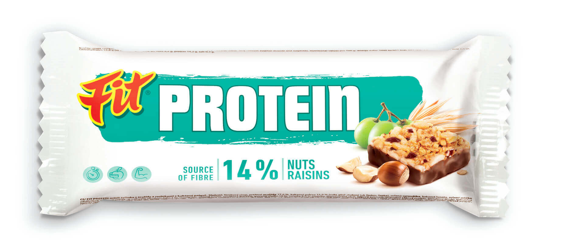 Fit Protein oříšek a rozinka kakao 35 g - expirace