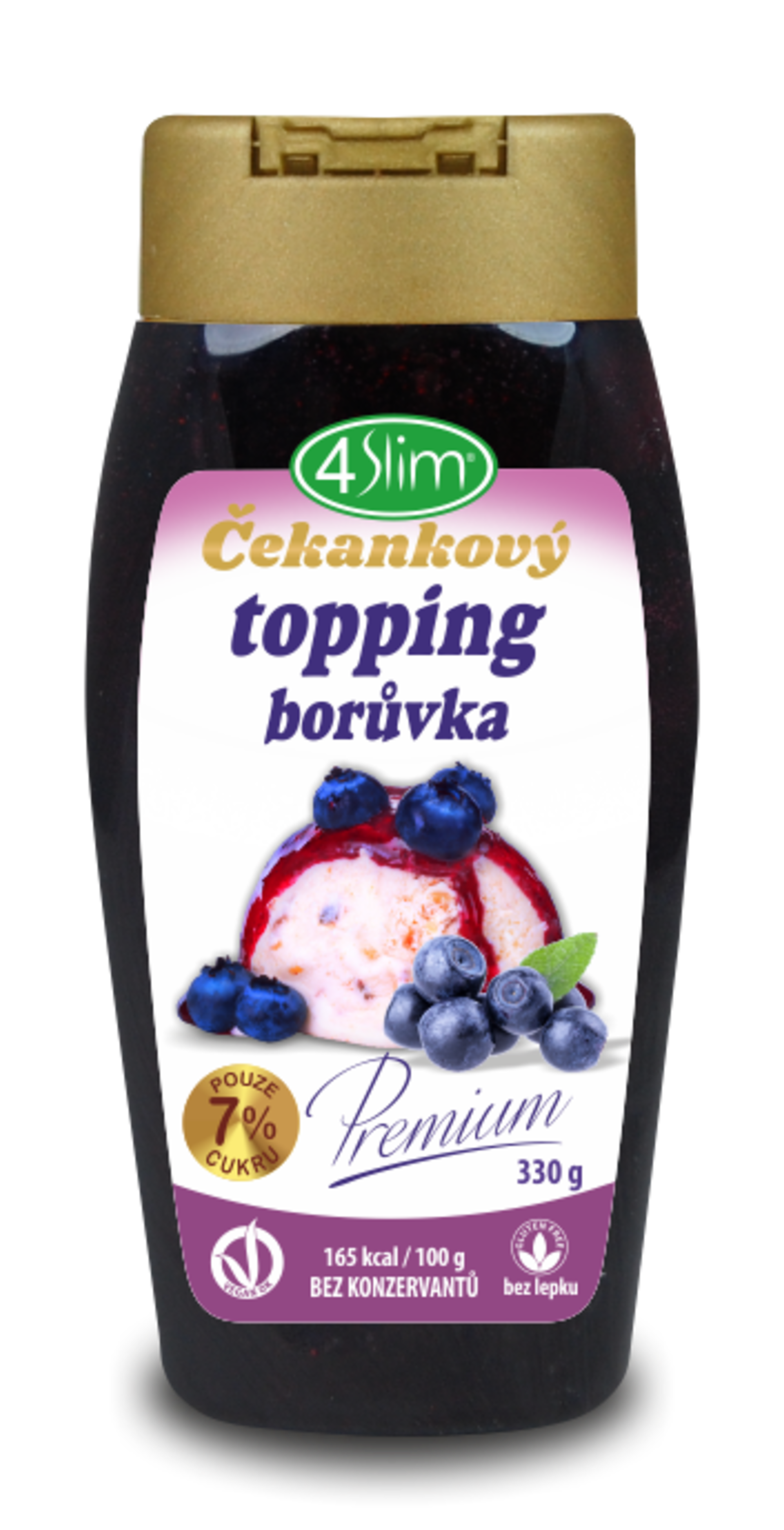 4slim Čekankový topping borůvka 330 g