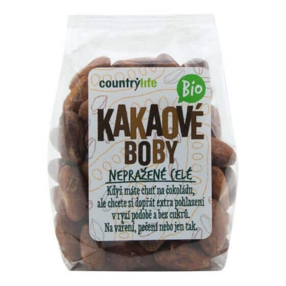 Country Life Kakaové boby nepražené celé BIO 100 g - expirace