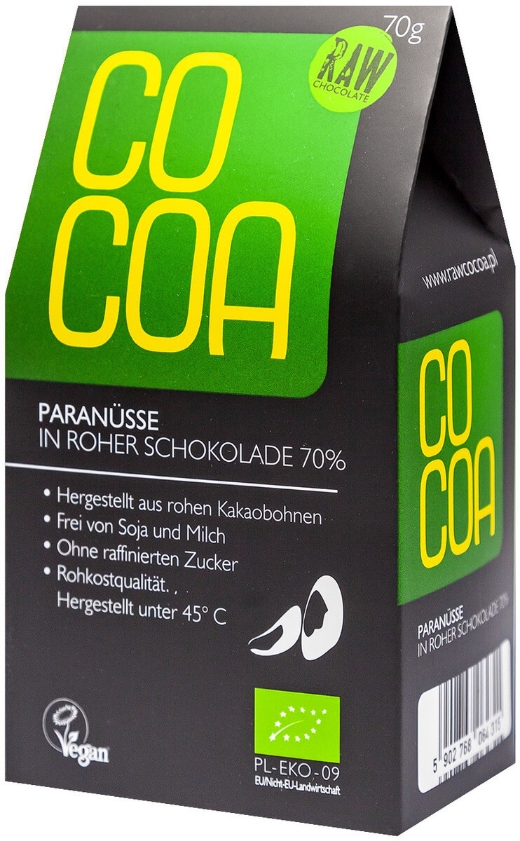 Cocoa Para ořechy v čokoládě BIO RAW 70 g - expirace