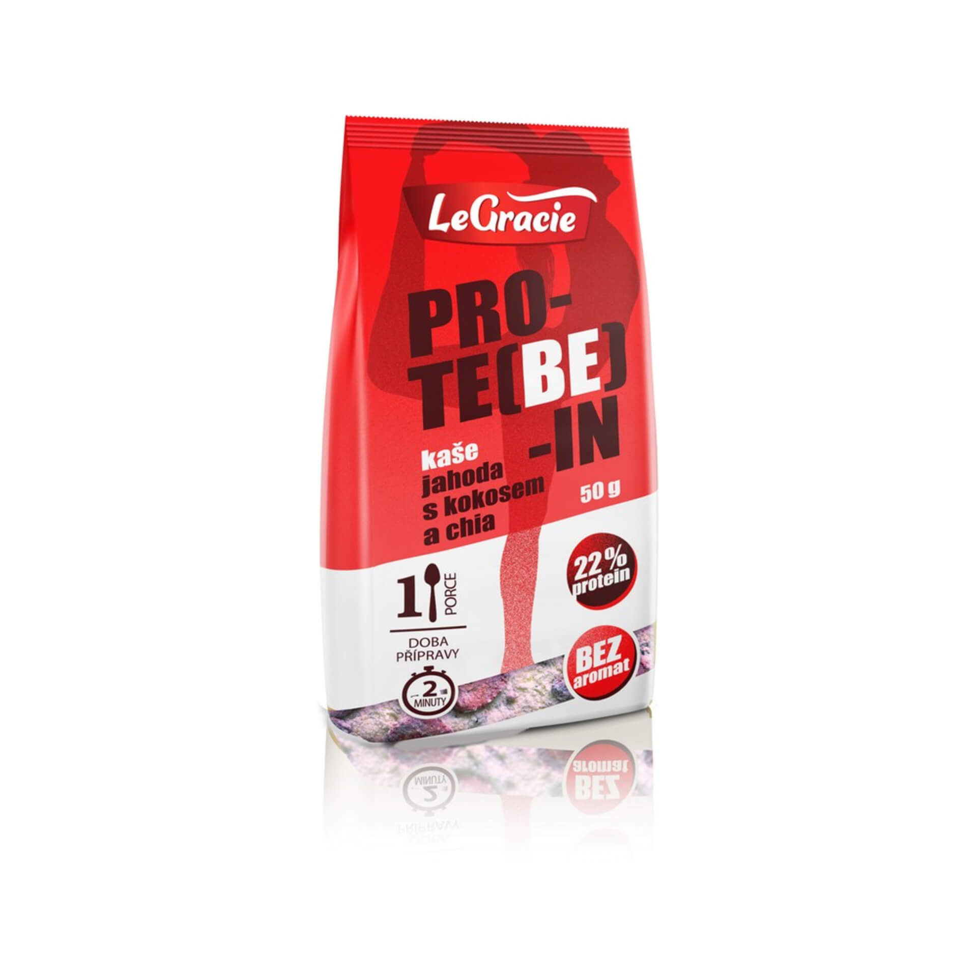 LeGracie PRO-TE(BE)-IN Kaše jahoda s kokosem a chia 50 g - expirace