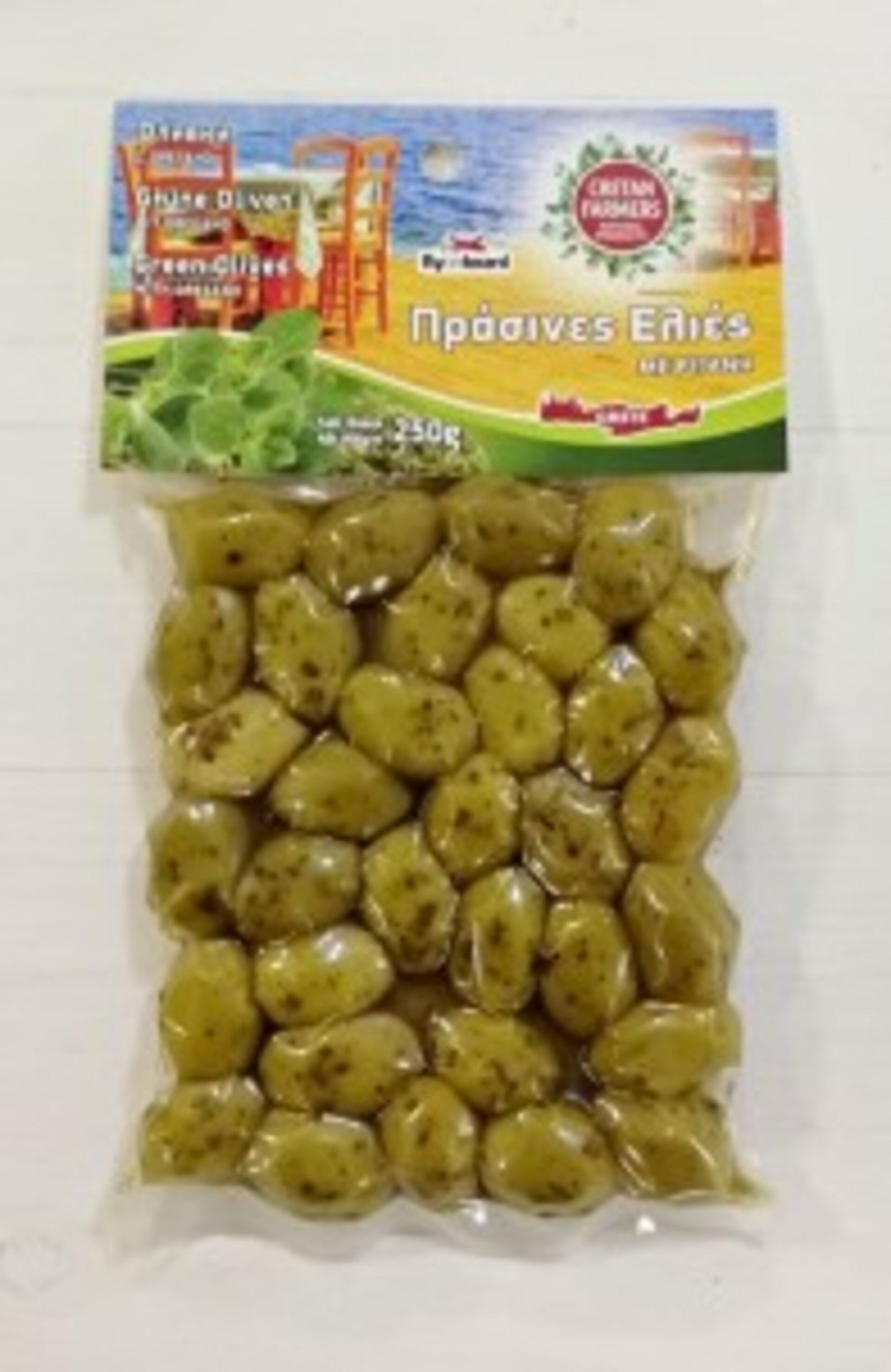 Cretan Farmers Zelené řecké olivy s oreganem marinované 250 g