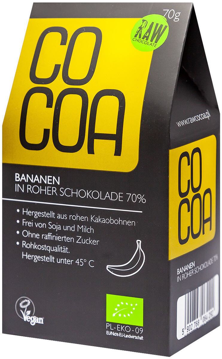 Cocoa Banány v čokoládě BIO RAW  70 g - expirace