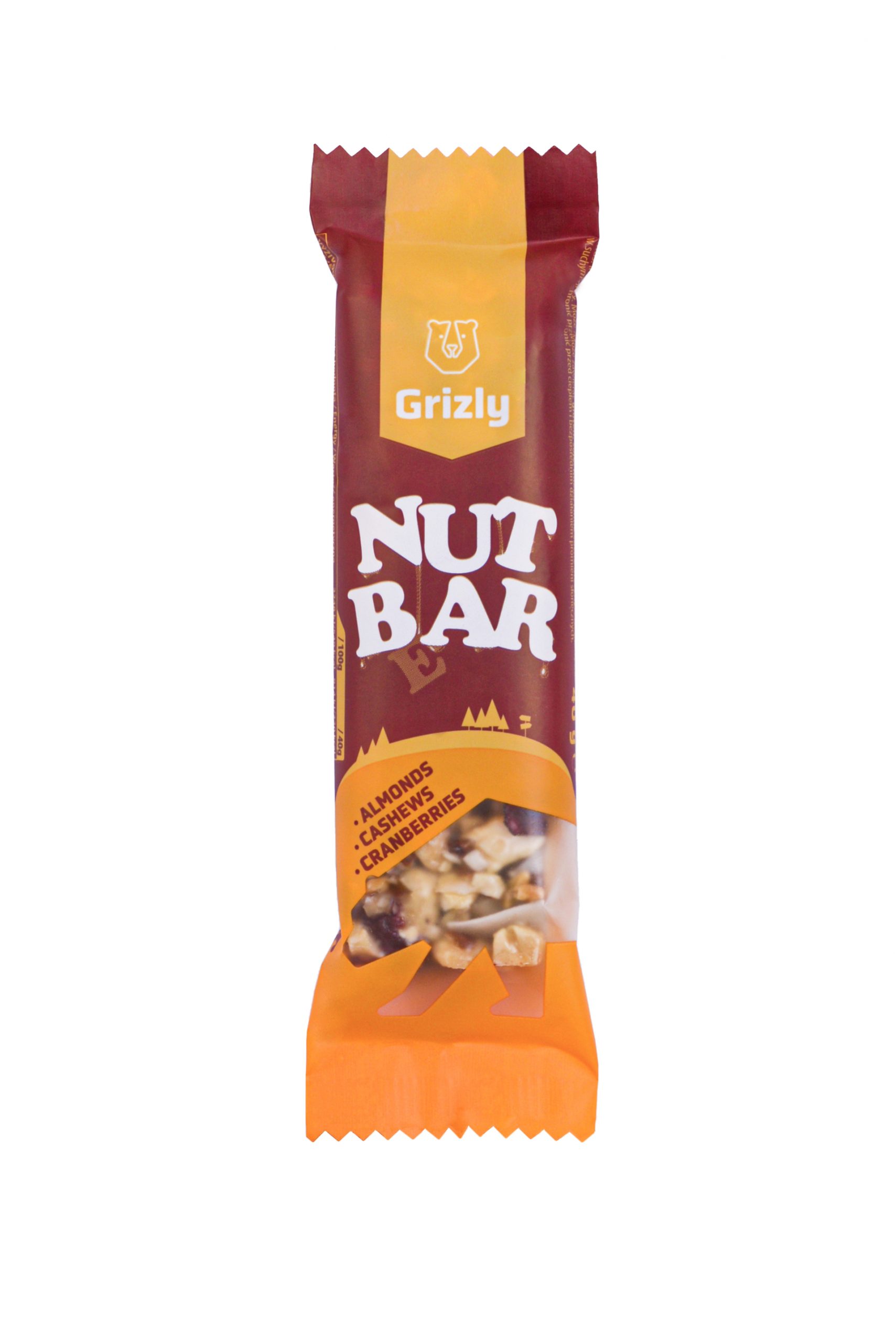 GRIZLY Nut bar mandle-kešu-brusinky 40 g