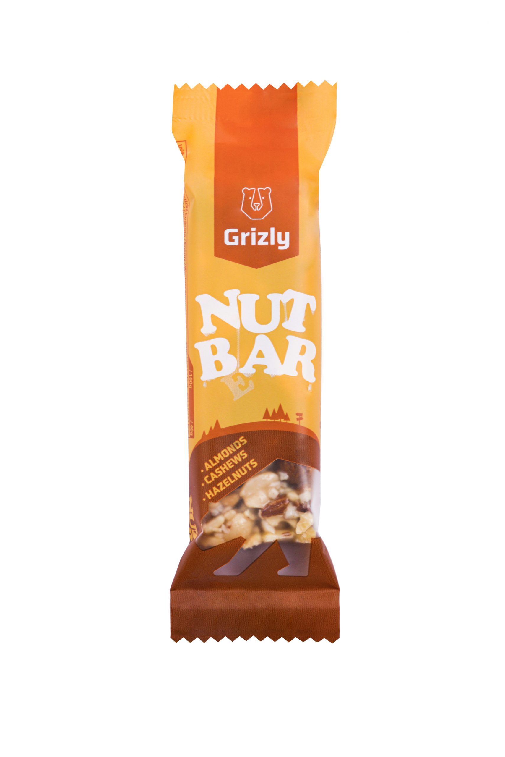 GRIZLY Nut bar mandle-kešu-lískové ořechy 40 g