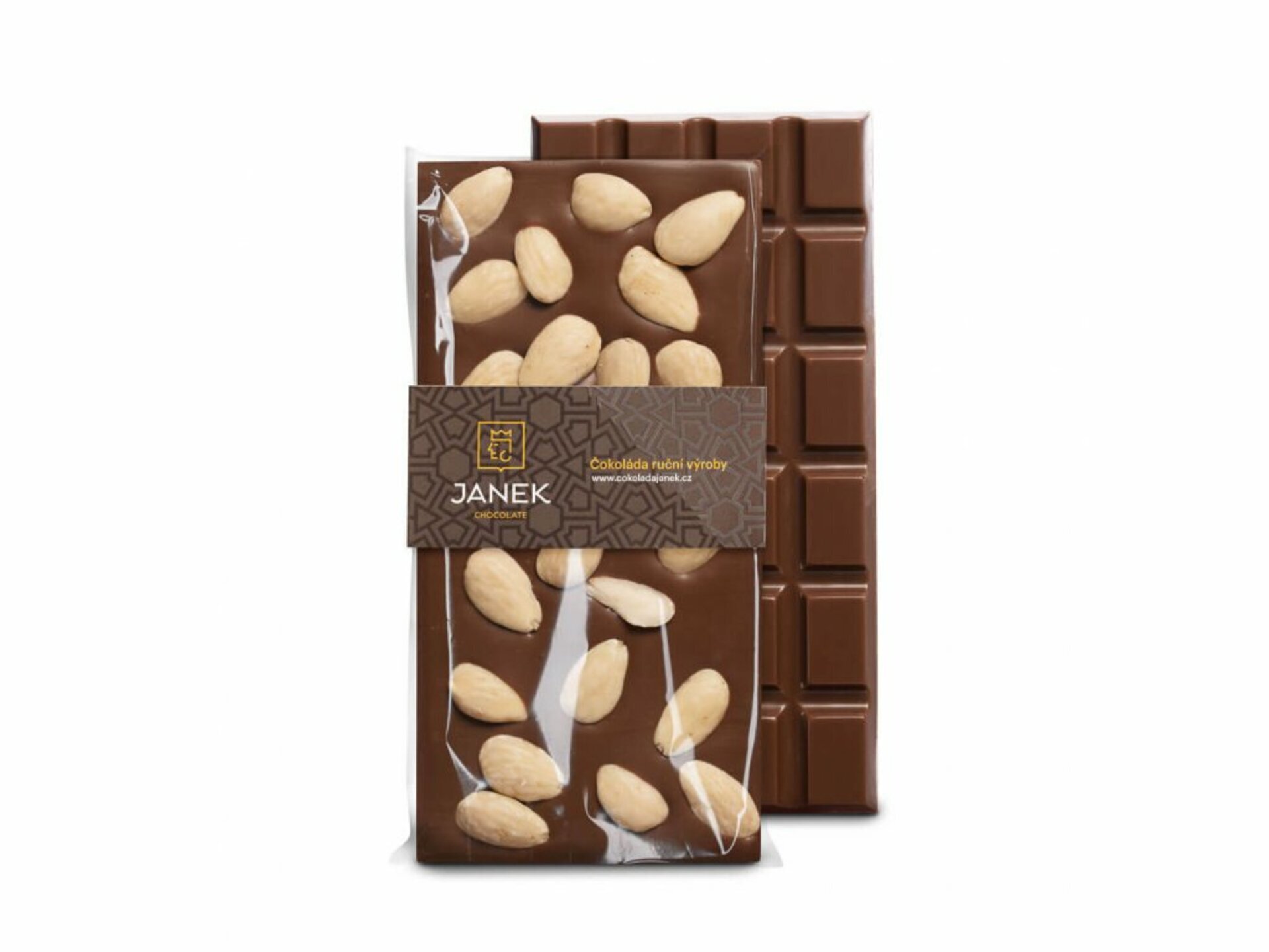 Čokoládovna Janek Mléčná čokoláda s mandlemi 105 g expirace