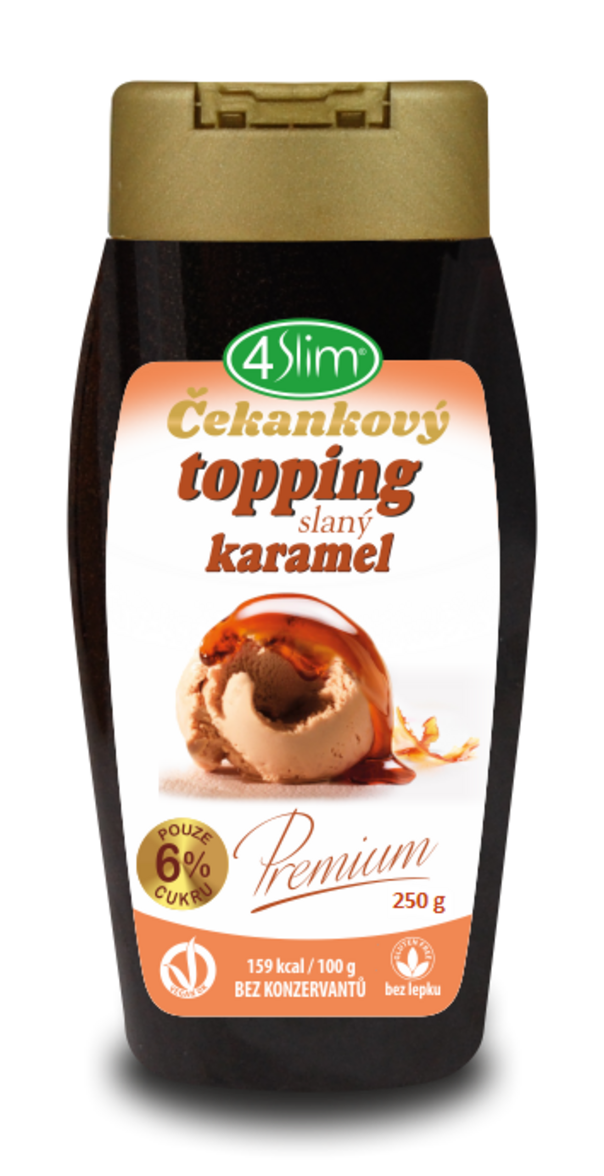 4Slim Čekankový topping slaný karamel 250 g