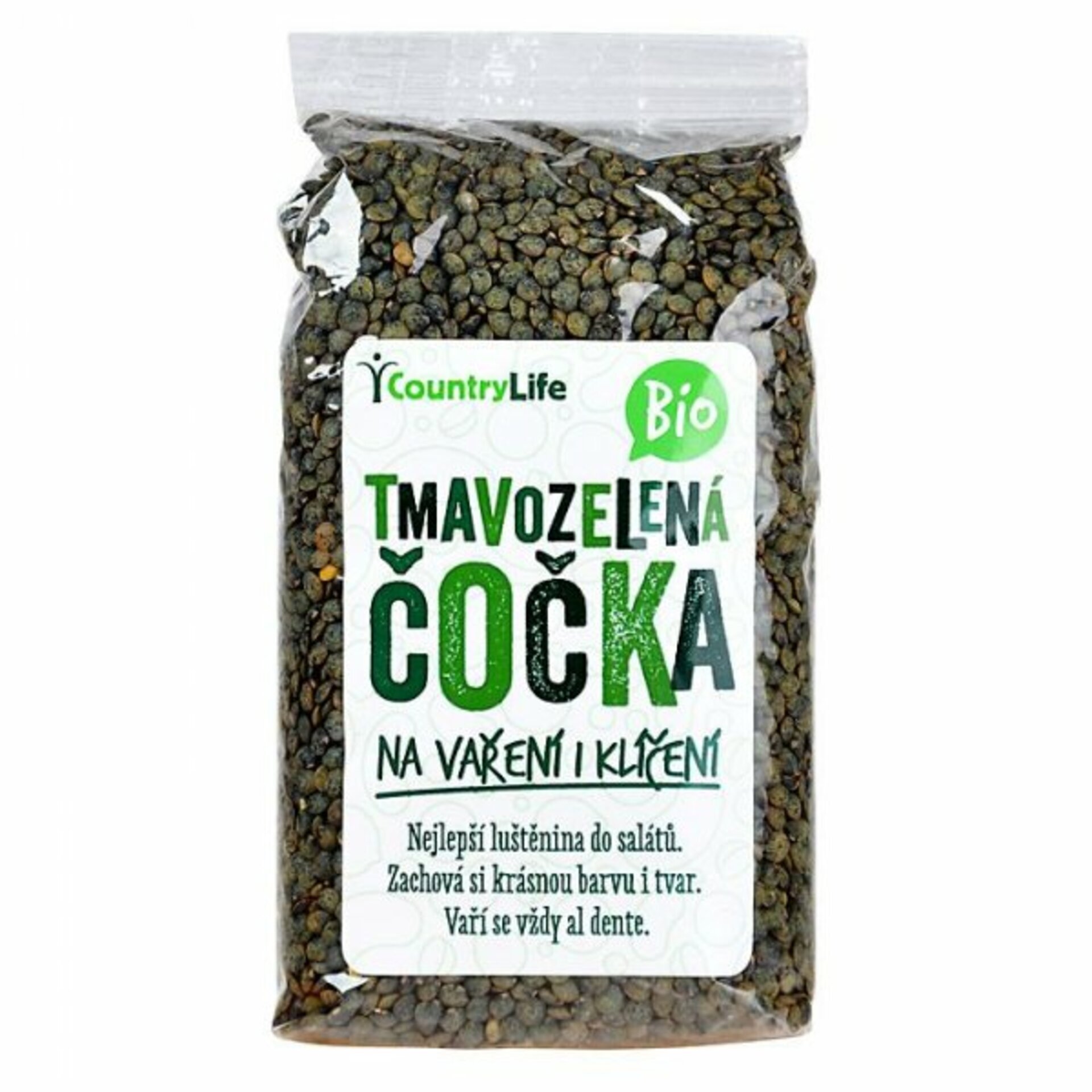 Country Life Čočka tmavozelená BIO 500 g expirace