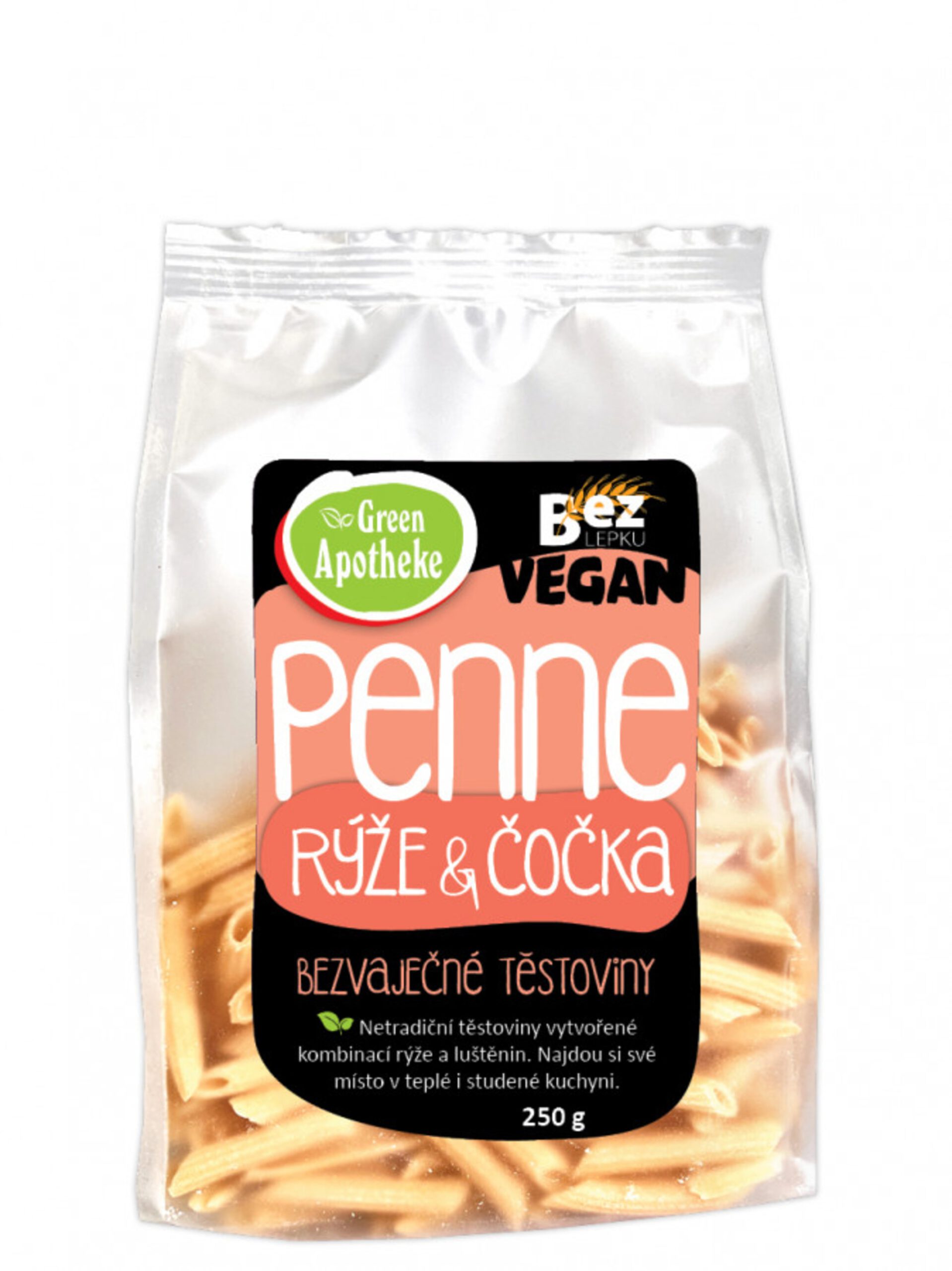 Green Apotheke Penne rýžové s čočkou 250 g