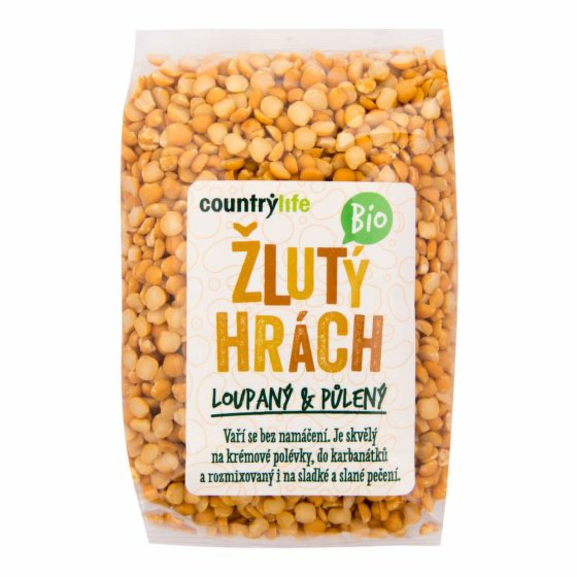 Country Life Hrách žlutý půlený  BIO 500 g expirace