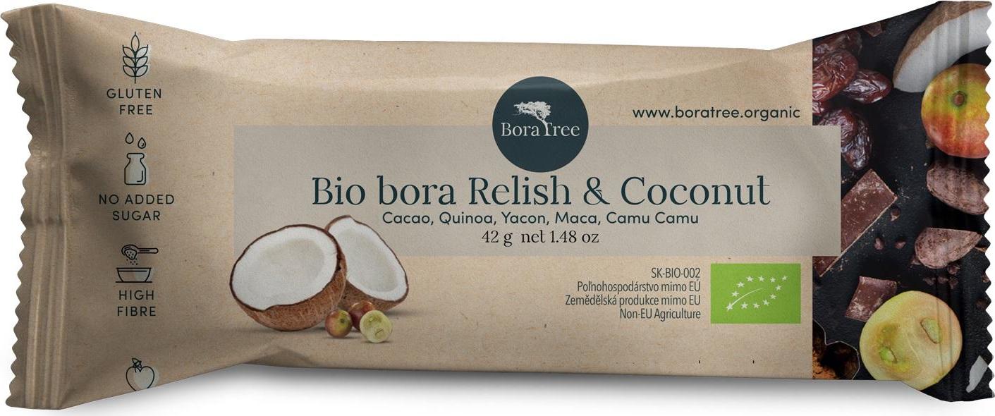 BoraTree BIO Tyčinka s kokosem a směsí Bio bora Relish 42 g