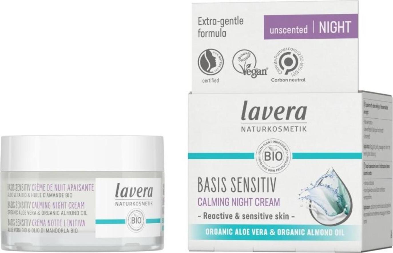 Lavera Basis Sensitiv Zklidňující noční krém bez parfemace 50 ml