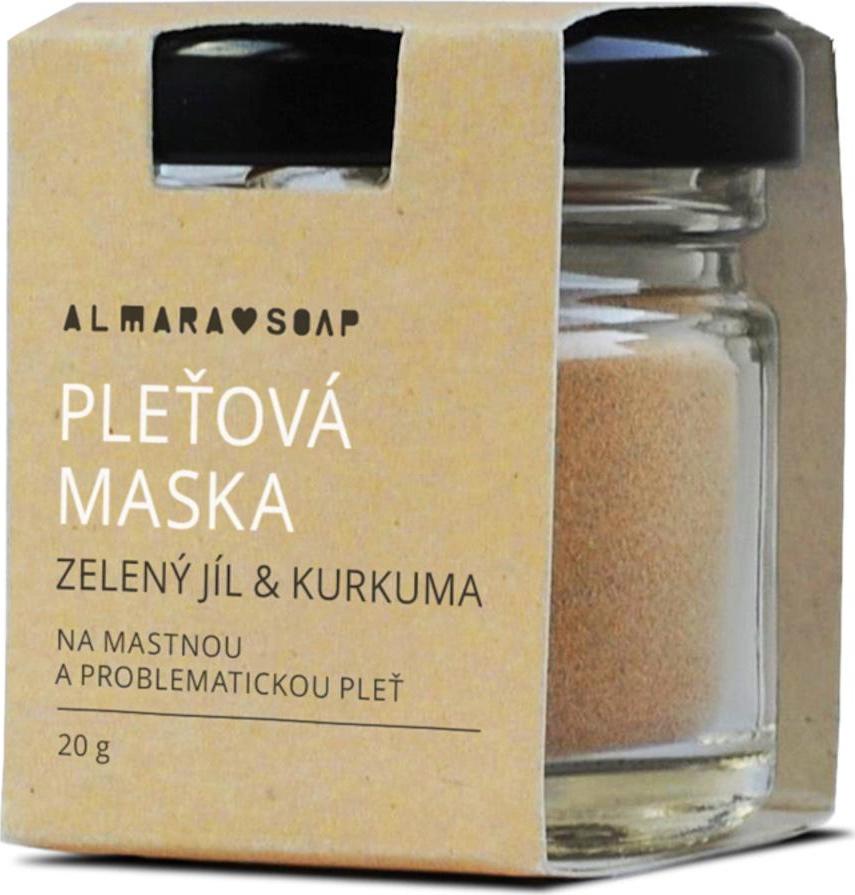 Almara Soap Pleťová maska Zelený jíl a kurkuma 20 g