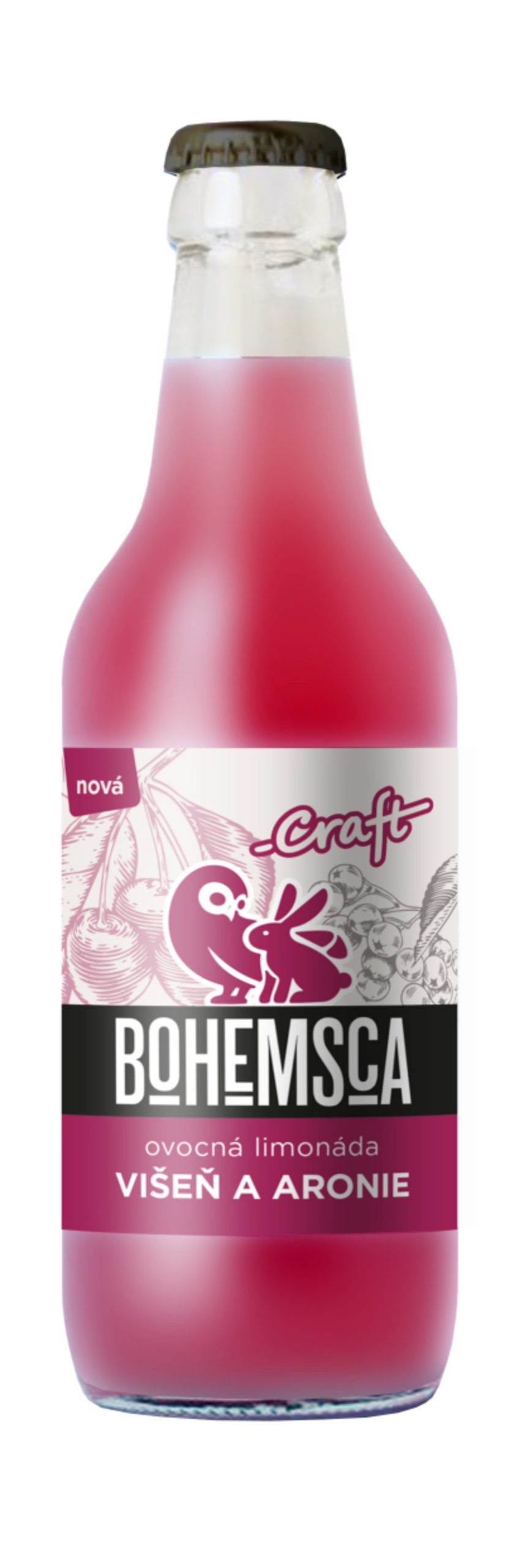 Bohemsca Craft limonáda višeň a aronie sklo 330 ml