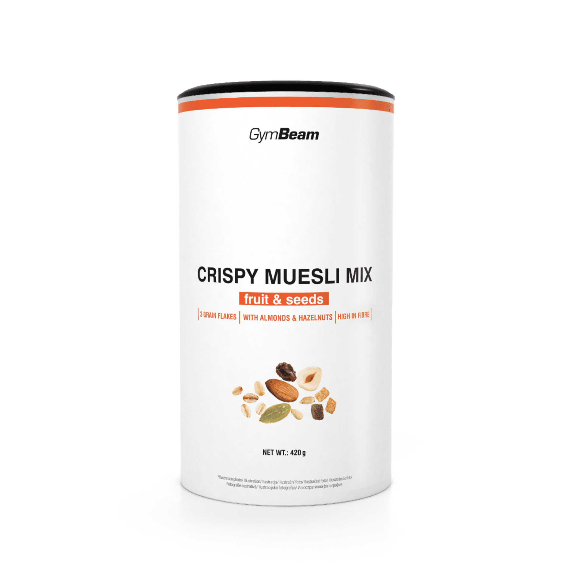 GymBeam Crispy Muesli Mix ovoce a semínka 420 g