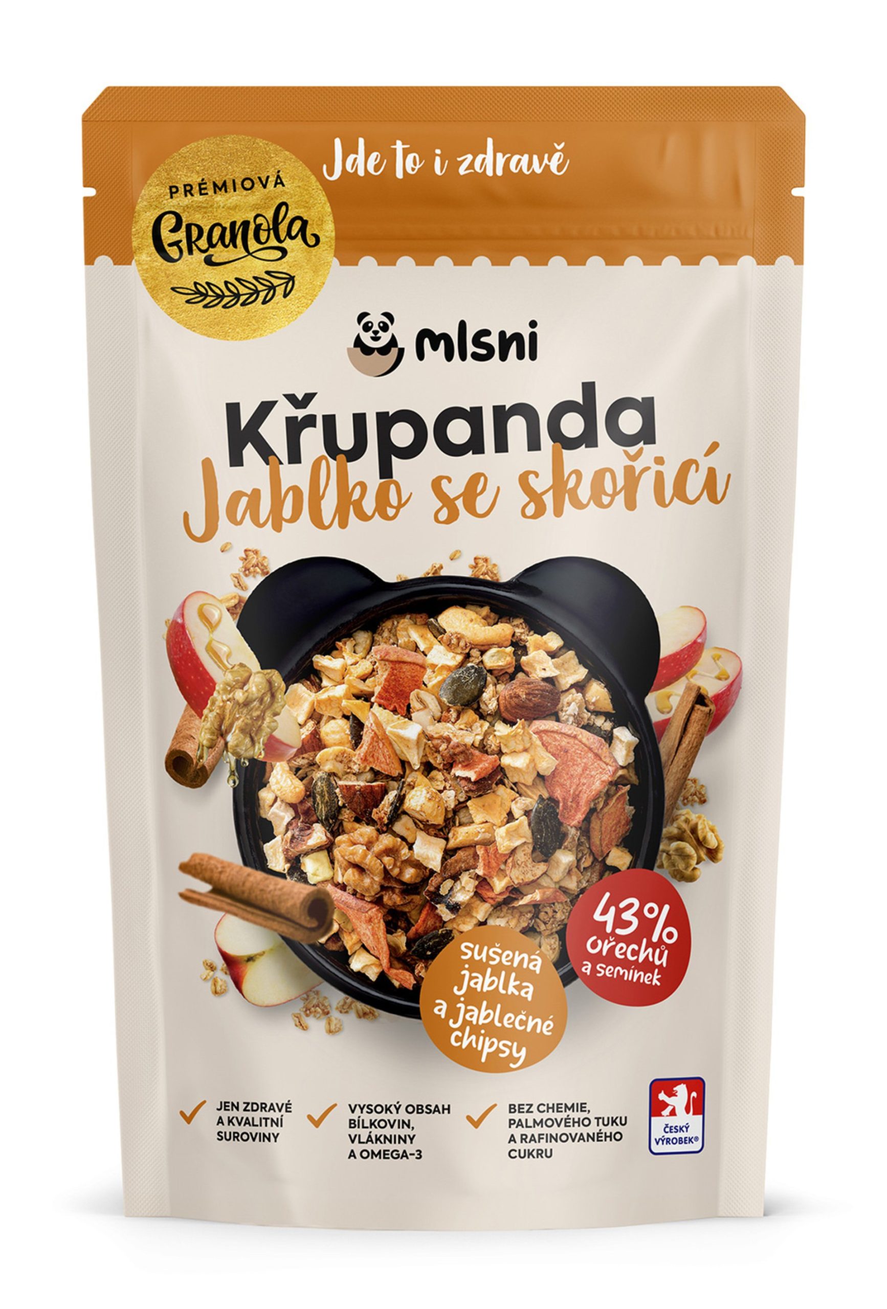 Mlsni Prémiová granola Křupanda jablko se skořicí 400 g