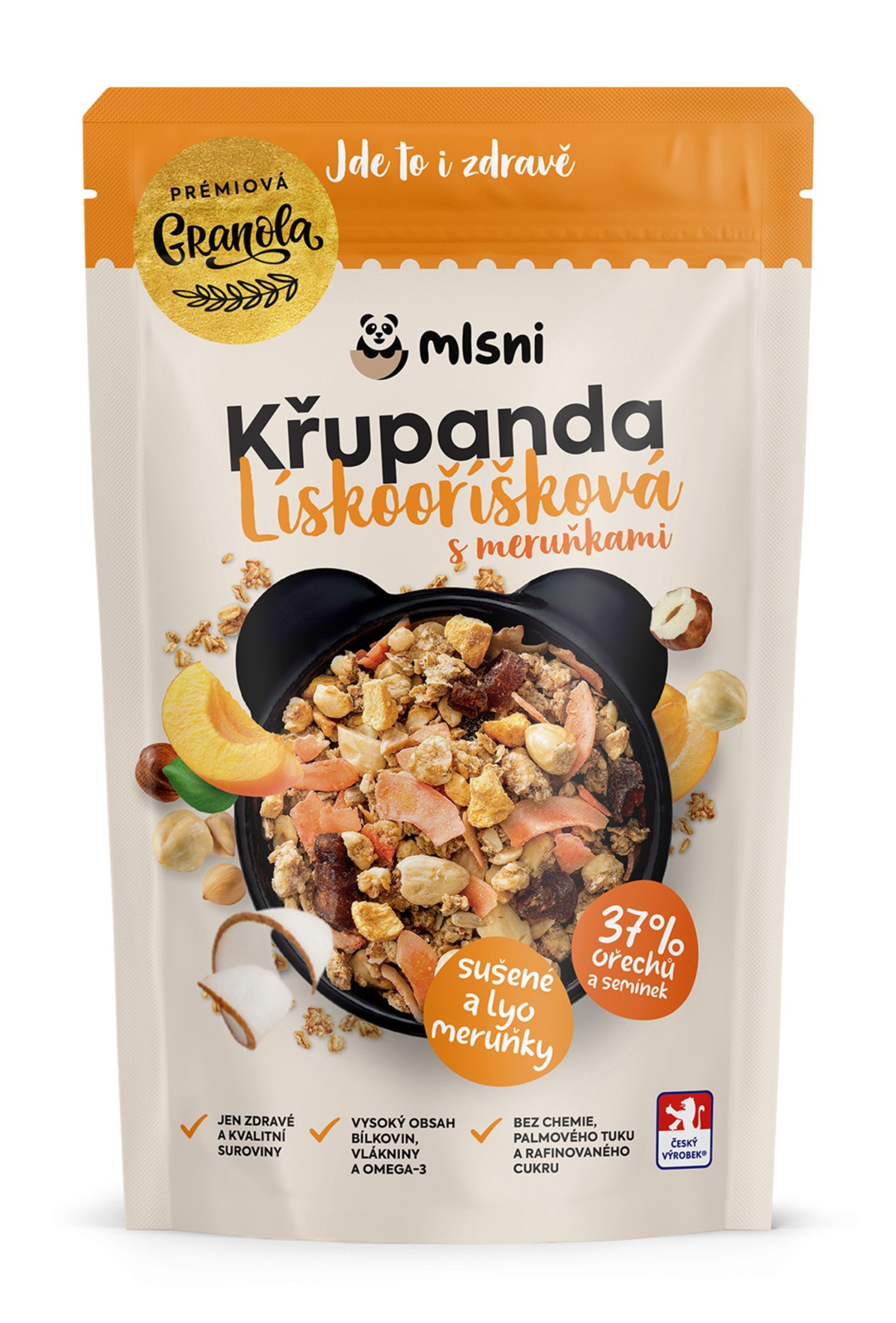 Mlsni Prémiová granola Křupanda lískooříšková s meruňkami 400 g