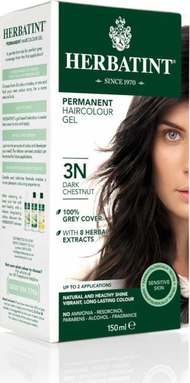HERBATINT Permanentní barva na vlasy tmavý kaštan 3N 150 ml