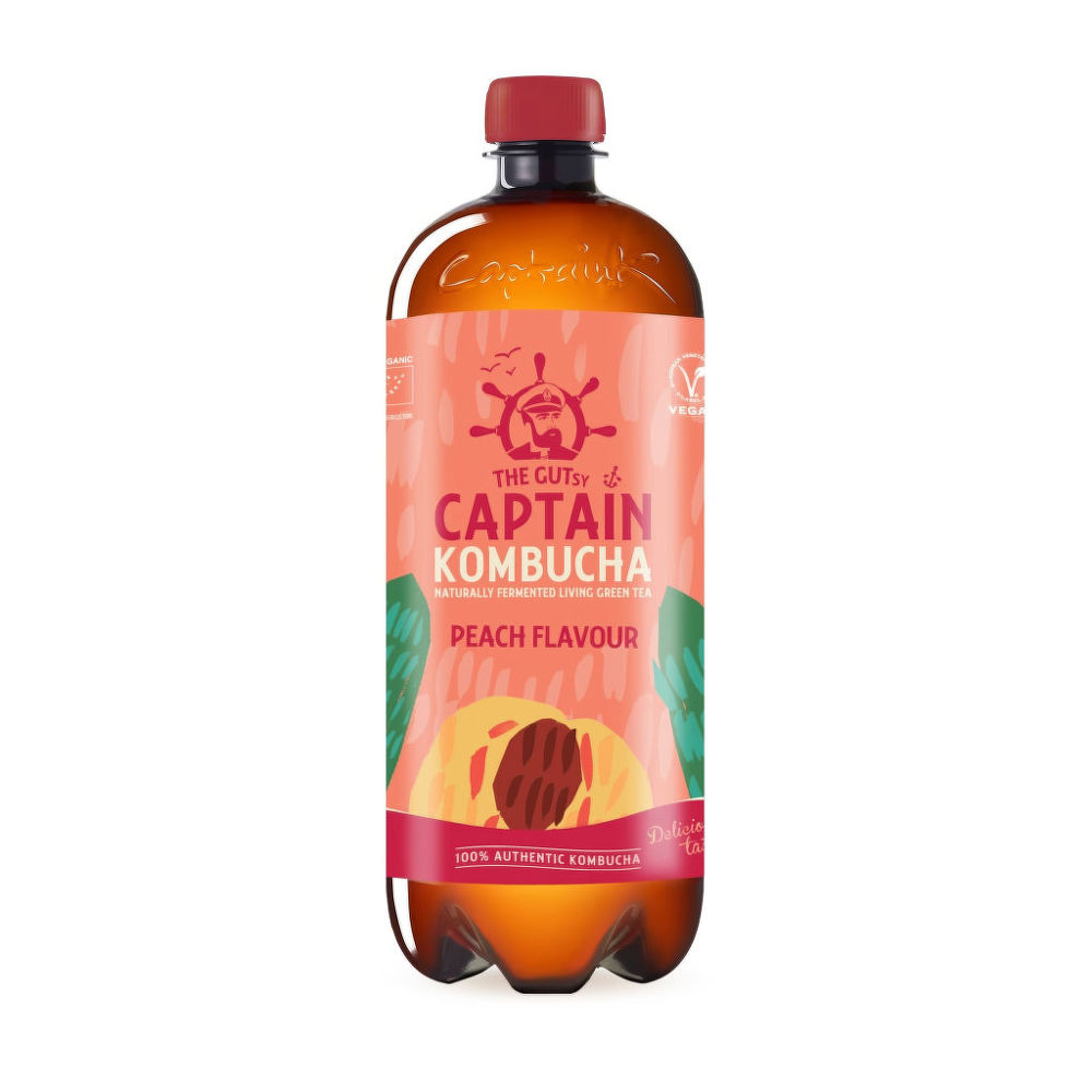 Captain kombucha broskev 1 l BIO   THE GUTSY The Gutsy