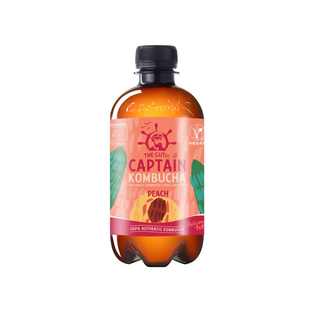 Captain kombucha broskev 400 ml BIO   THE GUTSY The Gutsy