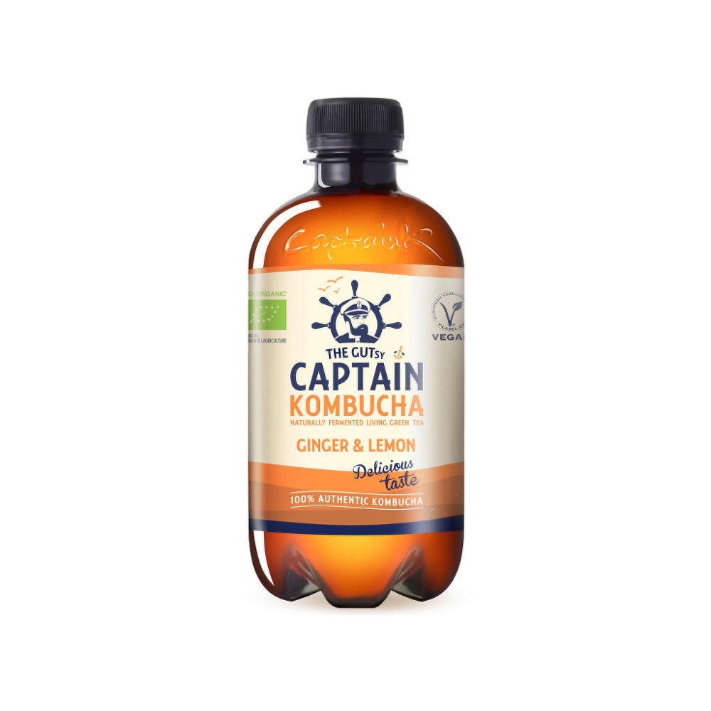 Captain kombucha zázvor a citron 400 ml BIO   THE GUTSY The Gutsy