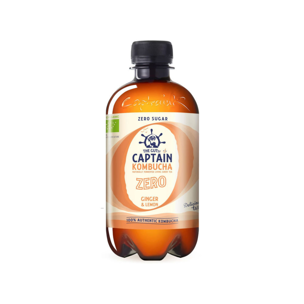 Captain kombucha zázvor a citron ZERO 400 ml BIO   THE GUTSY The Gutsy