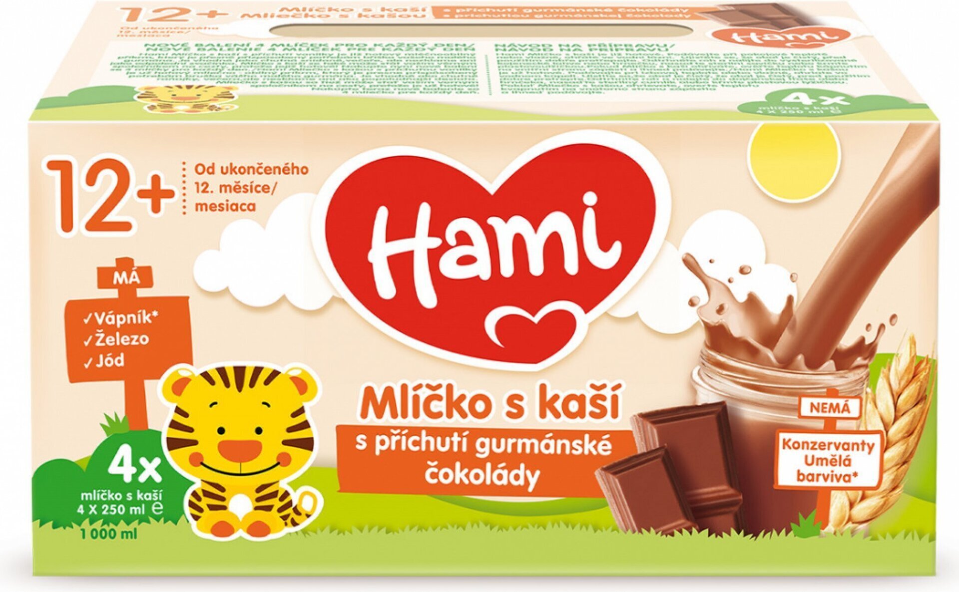 HAMI mlíčko s kaší gurmán.čoko 4x250ml expirace