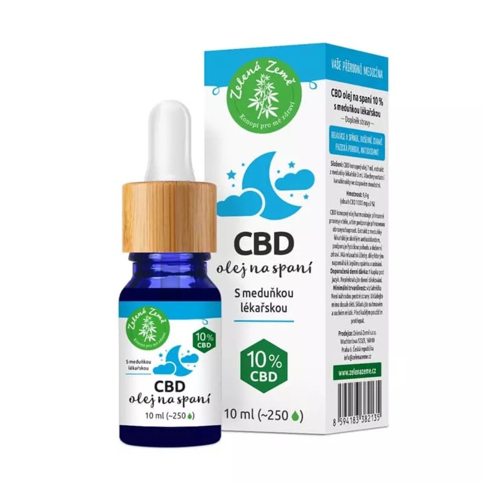 Zelená země CBD kapky na spaní 10 ml