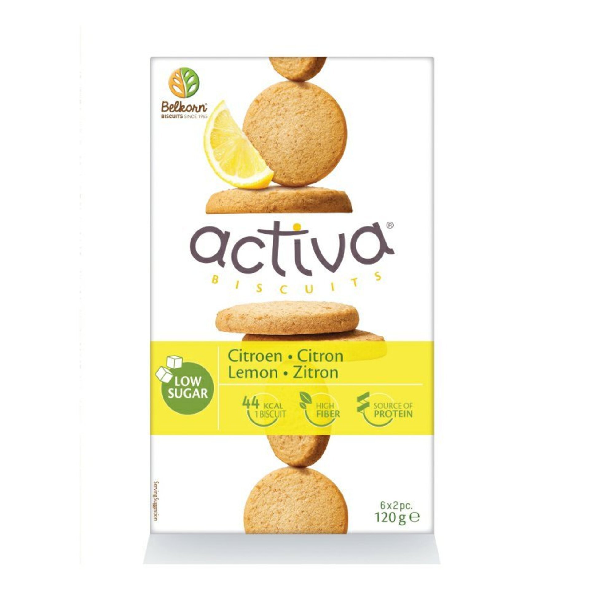 Activa Protein sušenky s vlákninou a sníženým obsahem cukru s citrónem 120 g