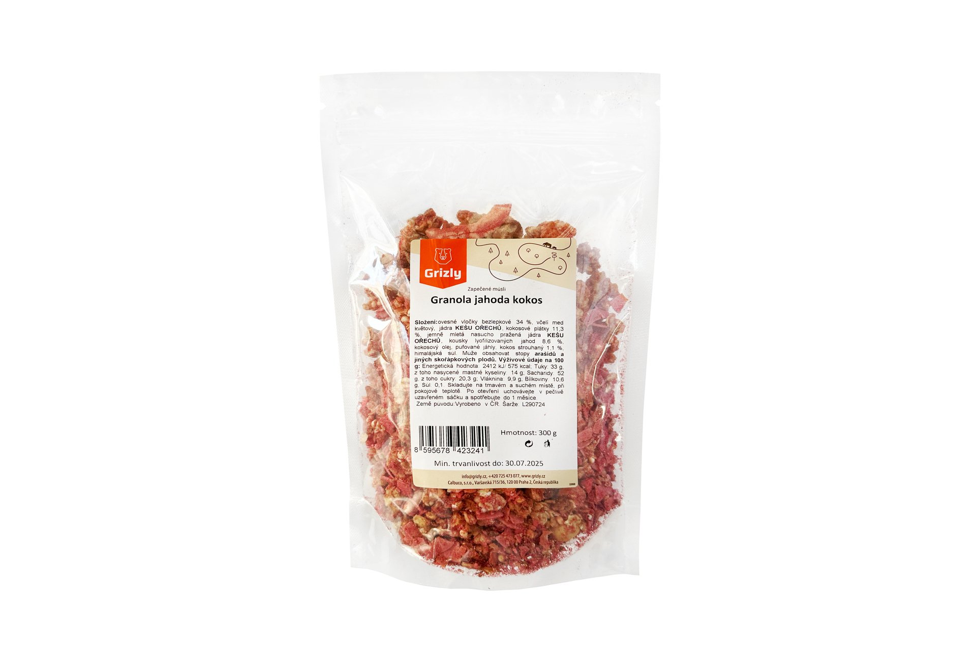 GRIZLY Granola Jahoda kokos 300 g