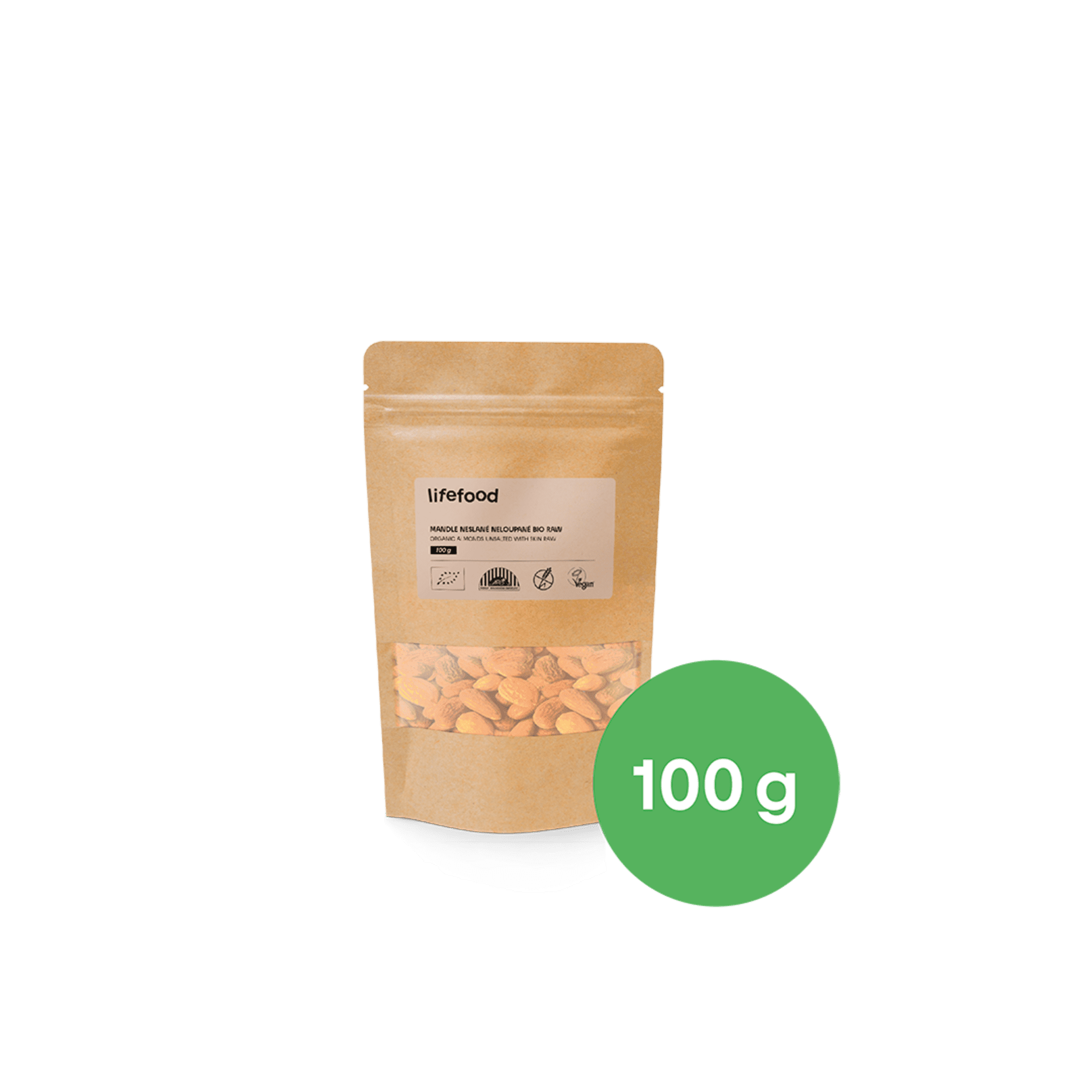 Lifefood Mandle natural raw BIO 100 g