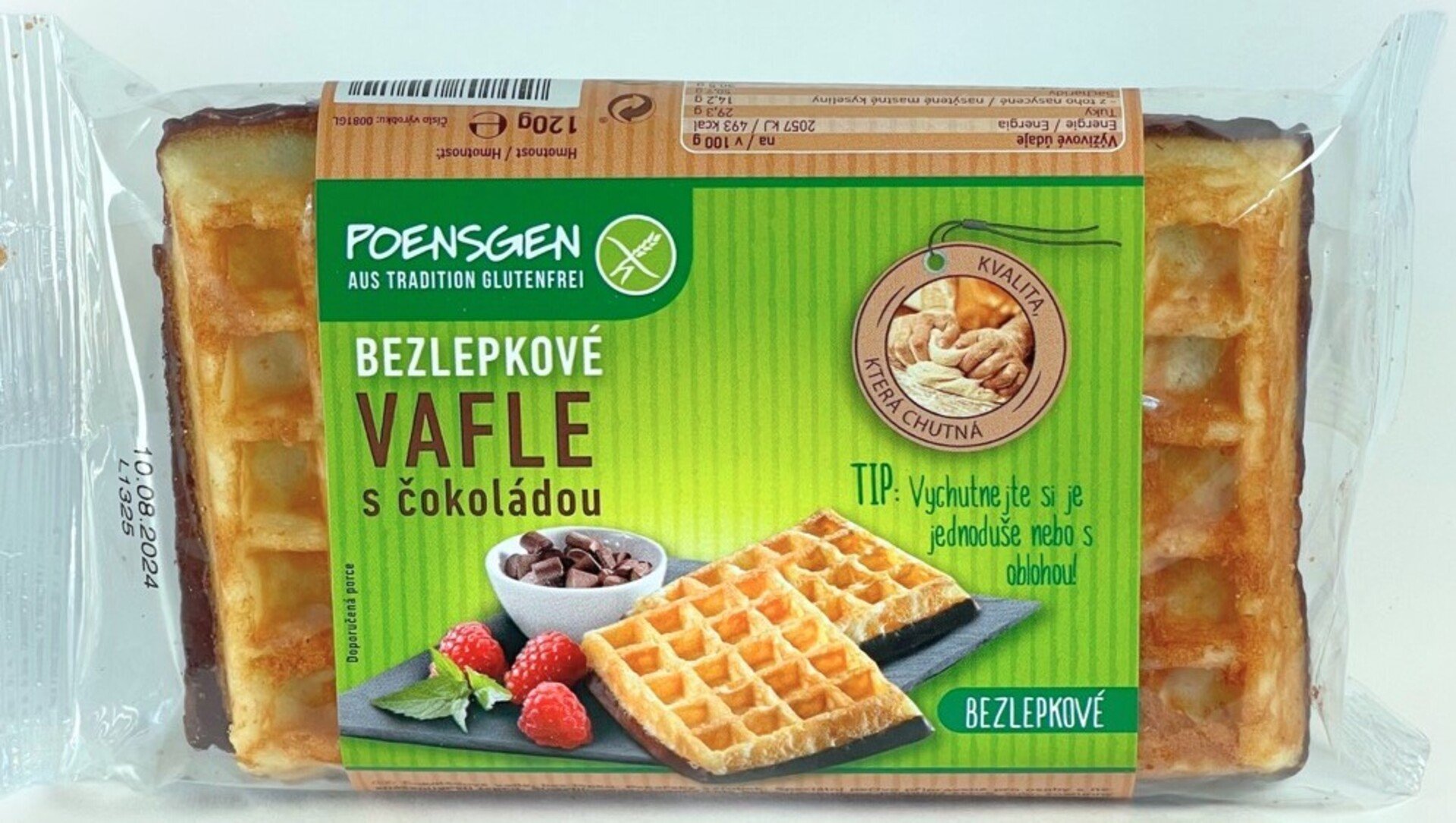 Poensgen VAFLE EXTRA MĚKKÉ S ČOKOLÁDOU bez lepku 120g expirace