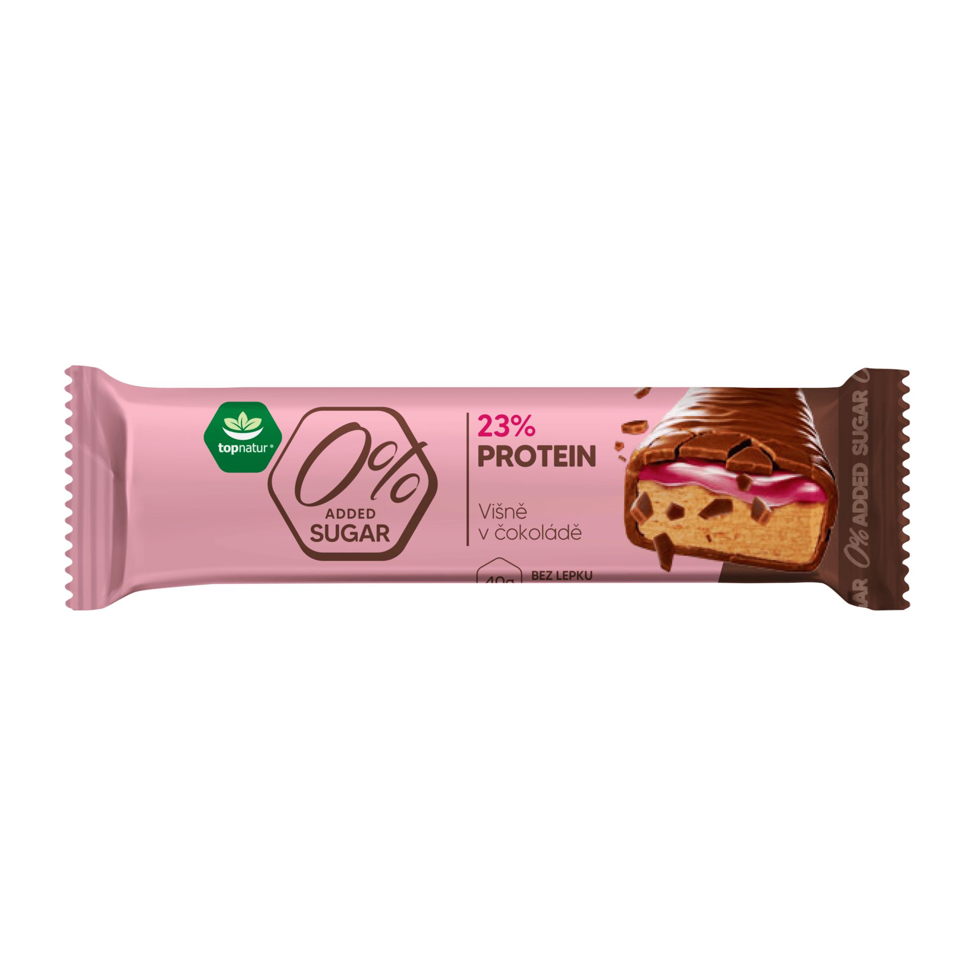 Topnatur 0% sugar protein tyčinka - višně v čokoládě 40 g