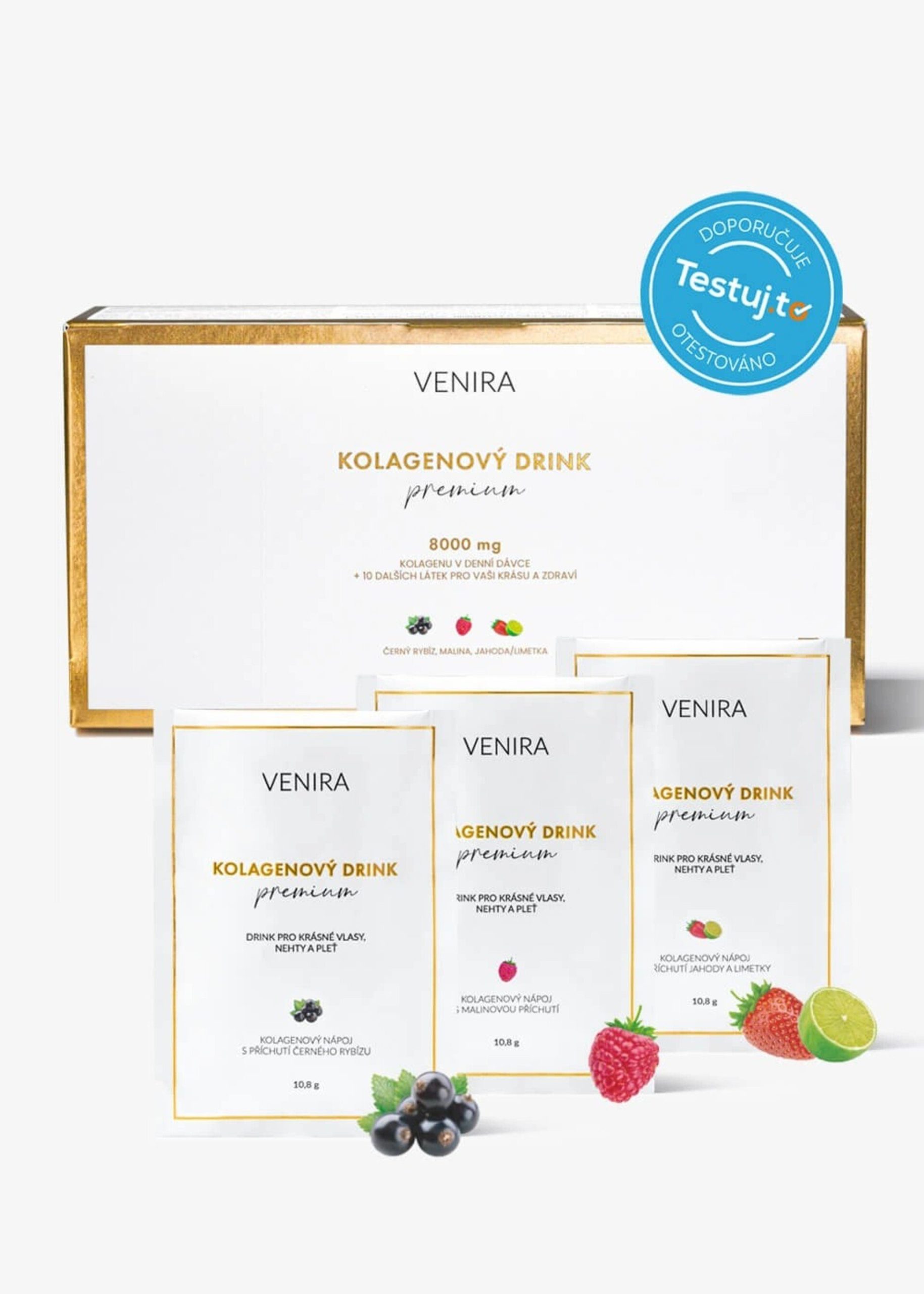 Venira Premium kolagenový drink mix 3 příchutí 30x10