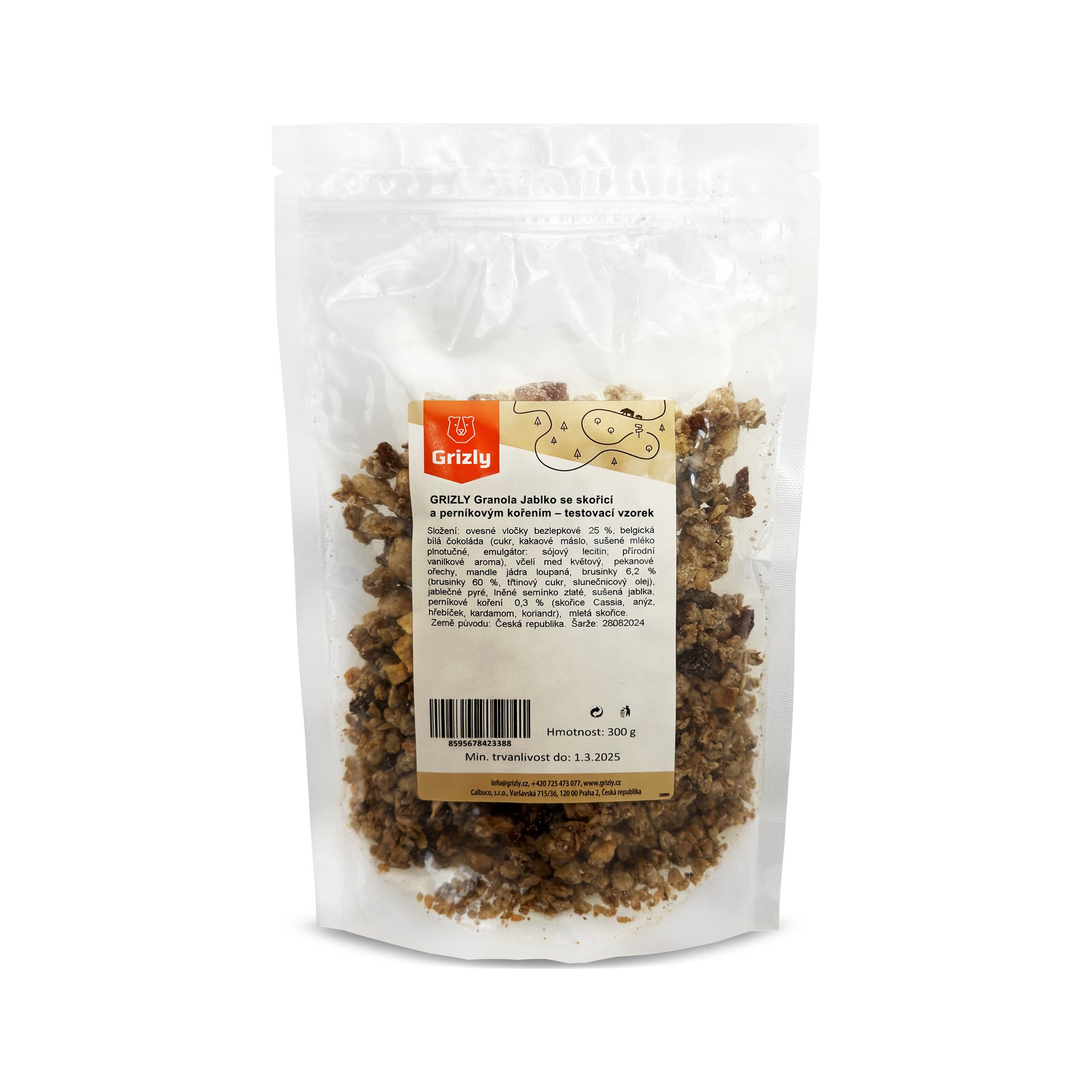 GRIZLY Granola Jablko/skořice – testovací vzorek 300 g