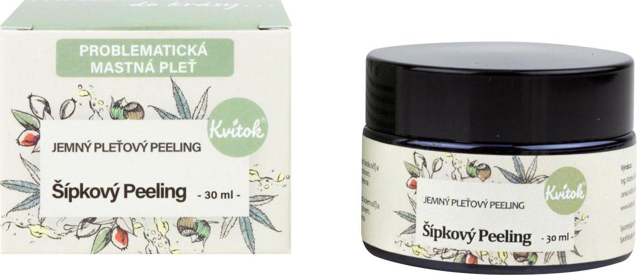 Kvitok Jemný šípkový peeling pro mastnou pleť 30 ml