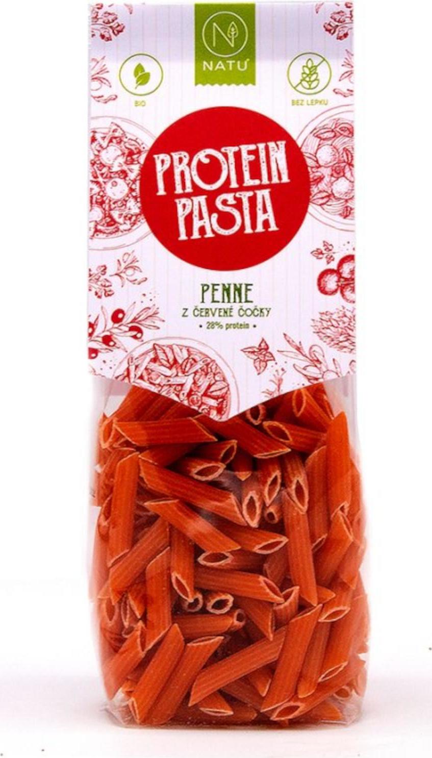 NATU Protein Pasta Penne z červené čočky BIO 250 g