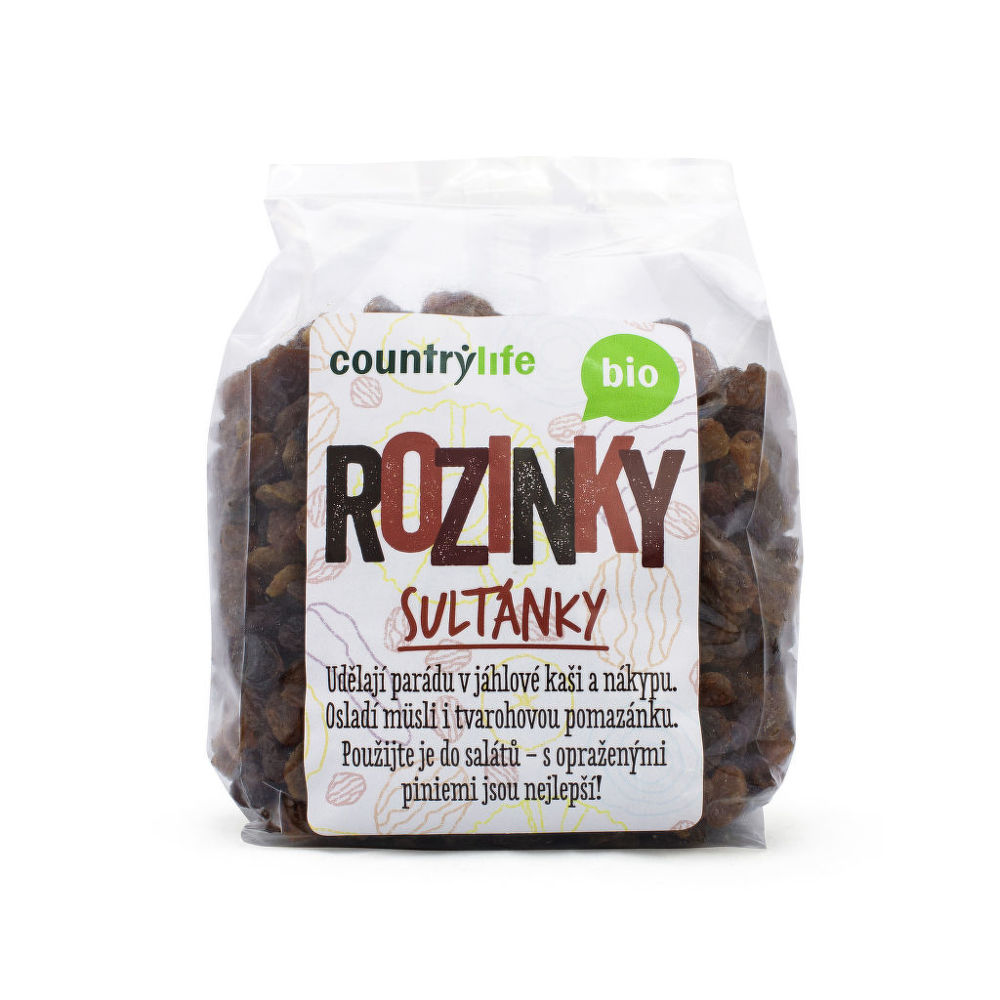 Rozinky sultánky 500 g BIO   COUNTRY LIFE Country Life