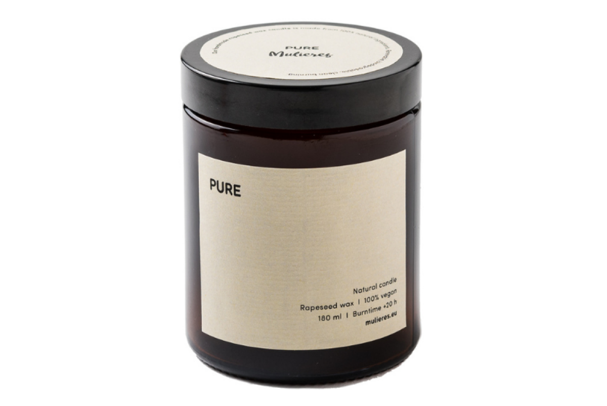 Mulieres Svíčka ve skle - bez vůně (180 ml) - až 35 hodin hoření z Econea.cz