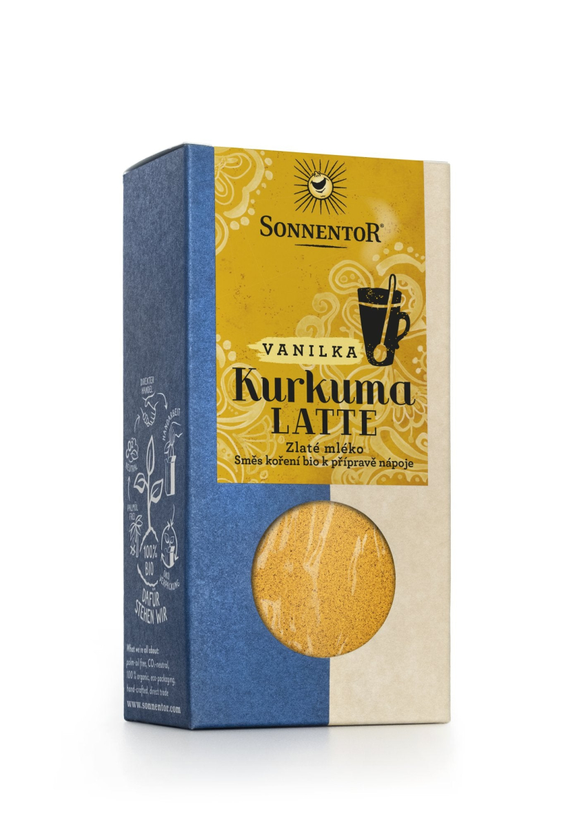 Sonnentor Kurkuma Latte vanilka BIO - Krabička 60 g - směs k přípravě nápoje z Econea.cz