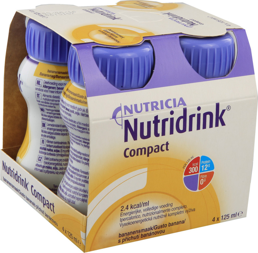 NUTRIDRINK COMPACT S PŘÍCHUTÍ BANÁNOVOU perorální SOL 4X125ML