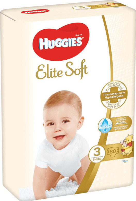 HUGGIES Elite Soft 3 5-9kg 80ks