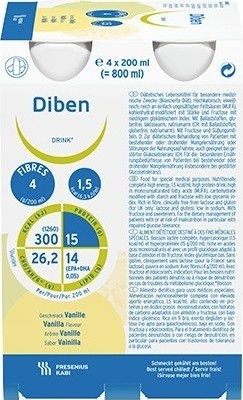 DIBEN DRINK VANILKA perorální SOL 4X200ML