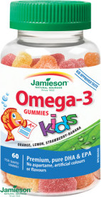 JAMIESON Omega-3 Kids Gummies želatin.pastil.60ks