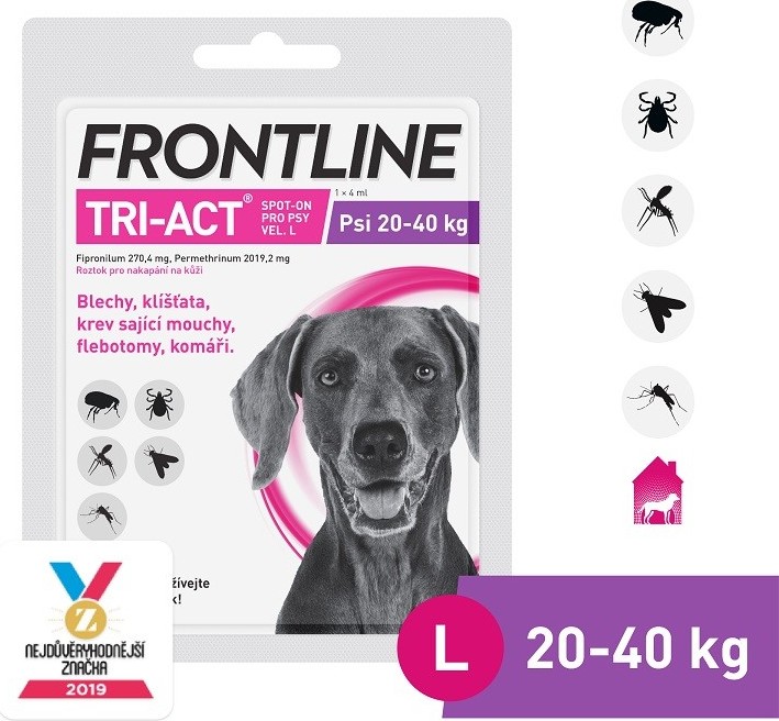 Frontline Tri-Act psi 20-40kg spot-on pipeta 1x4ml