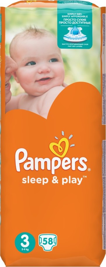 PAMPERS Sleep&Play 3 Midi 58ks