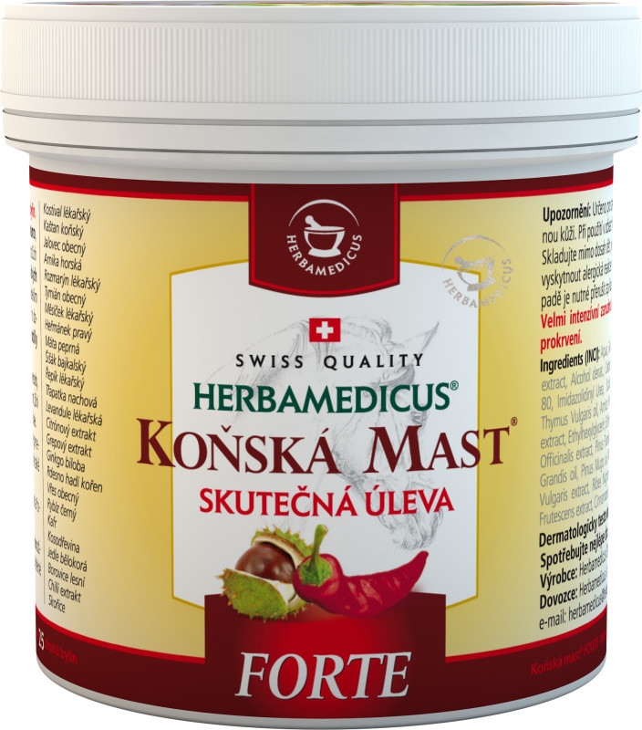 Herbamedicus koňská mast Forte hřejivá 500 ml