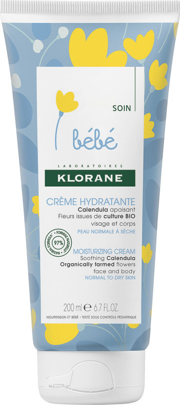 Klorane Bébé hydratační krém na obličej a tělo Moisturizing Cream Vitamin Based 200 ml